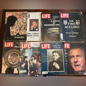 Vintage LIFE Magazines JFK Jackie Wedding Kennedy Nixon Special Edition Lot Of 8